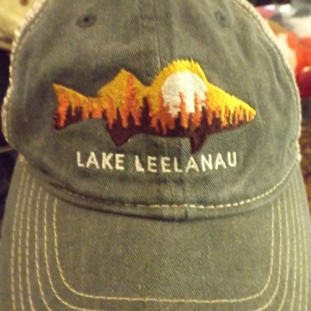 Lake Leelanau Khaki baseball truckers hat
